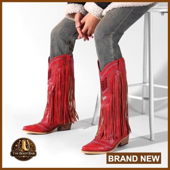 PU Leather Western Knee-High Boots with Chunky Heel and Pointed Toe - Picture 2 of 7